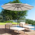 thumbnail image 2 of Gymax Parasol de Patio 300 cm, Parasol de Marché Robuste avec Mécanisme d'Inclinaison, Manivelle, Beige, 2 of 10
