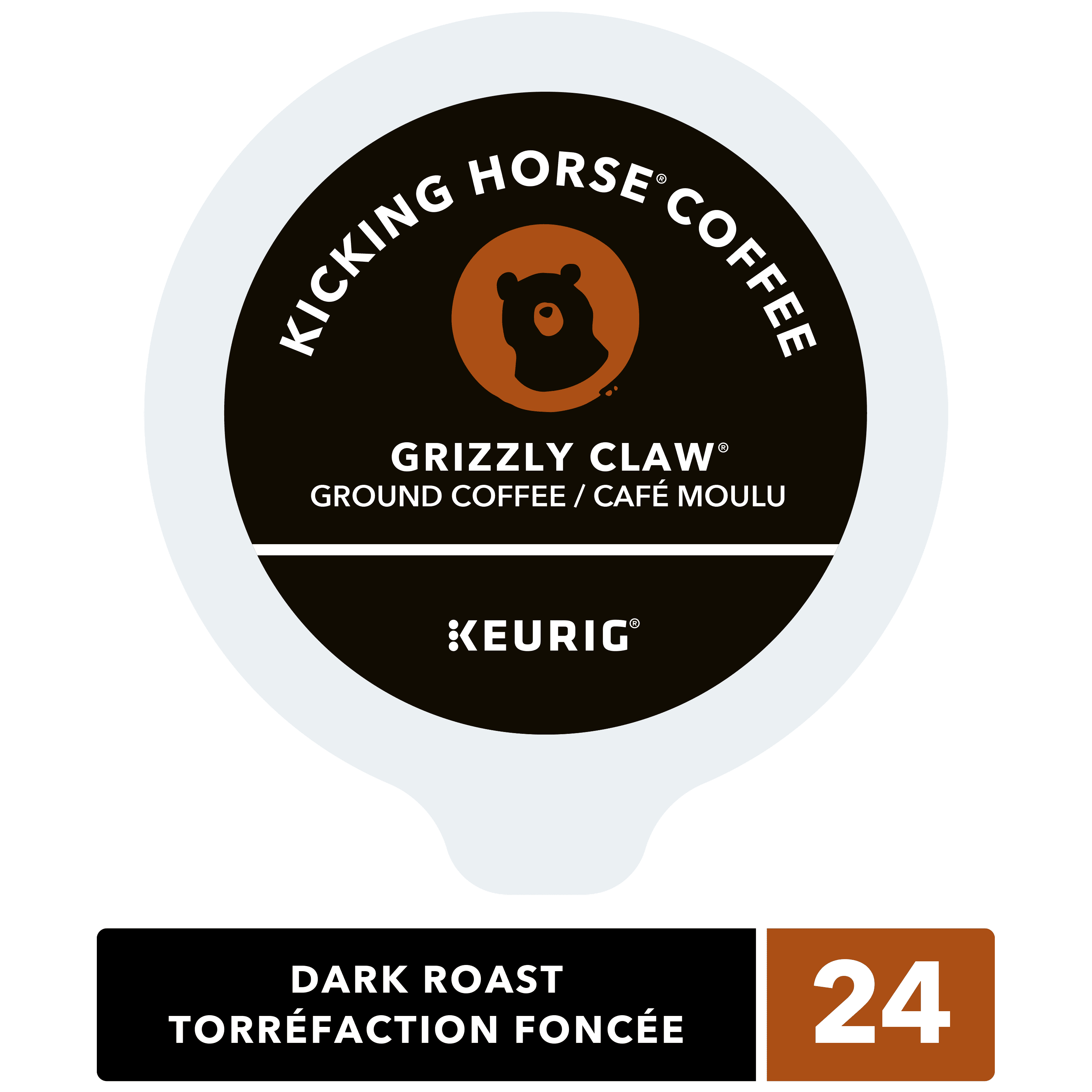 Capsules de café Kicking Horse Grizzly Claw, torréfaction foncée, format K-Cup