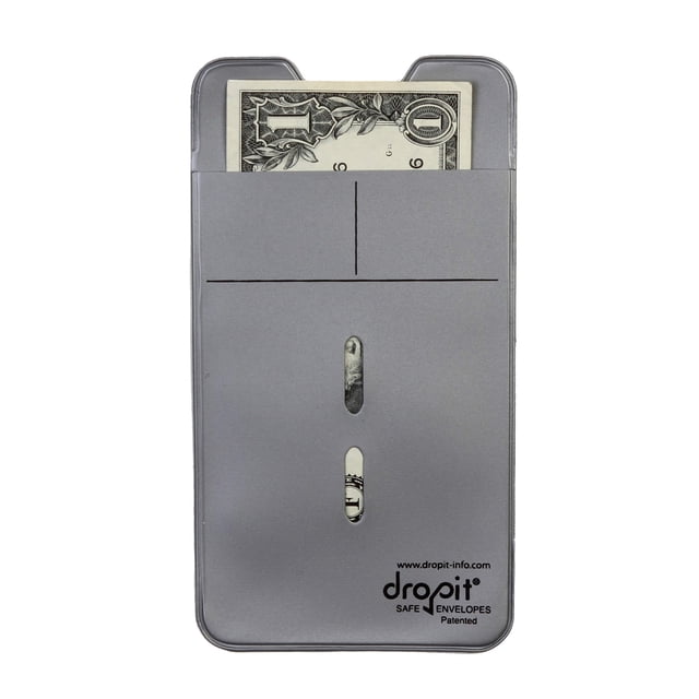 Reuseable Dropit Safe Envelope for Safe Depositing of Currency and Money, Organize Coupon, Currency and Other Documents (Silver, 10)