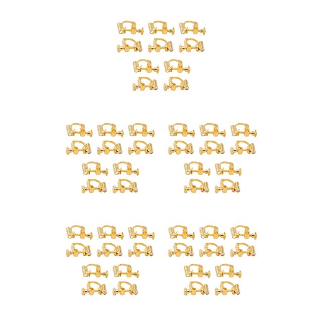 ZLight 10pcs Ear Clip Converters Earring Accessories Screw/Lever Non-Pierced Handmade with Loop Plastic Pads Findings Type5 5Set