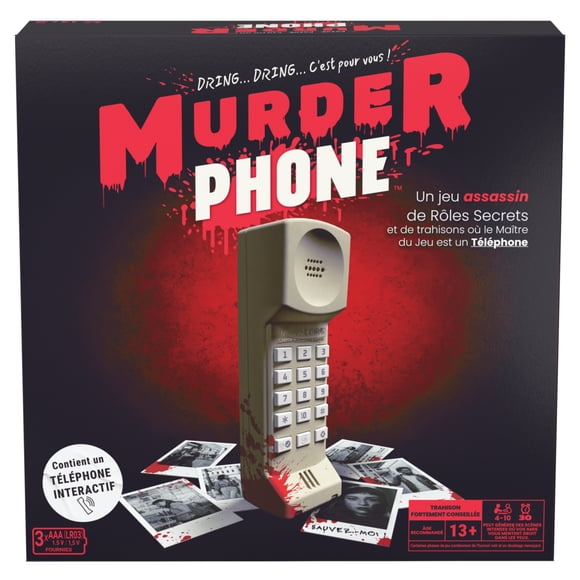 Spin Master Games, Murder Phone Party Game, Social Deduction Party Game of Mystery & Betrayal, Includes Interactive Phone, for Teens & Adults, Friendsgiving, 4-10 Players, for Ages 13 & Up