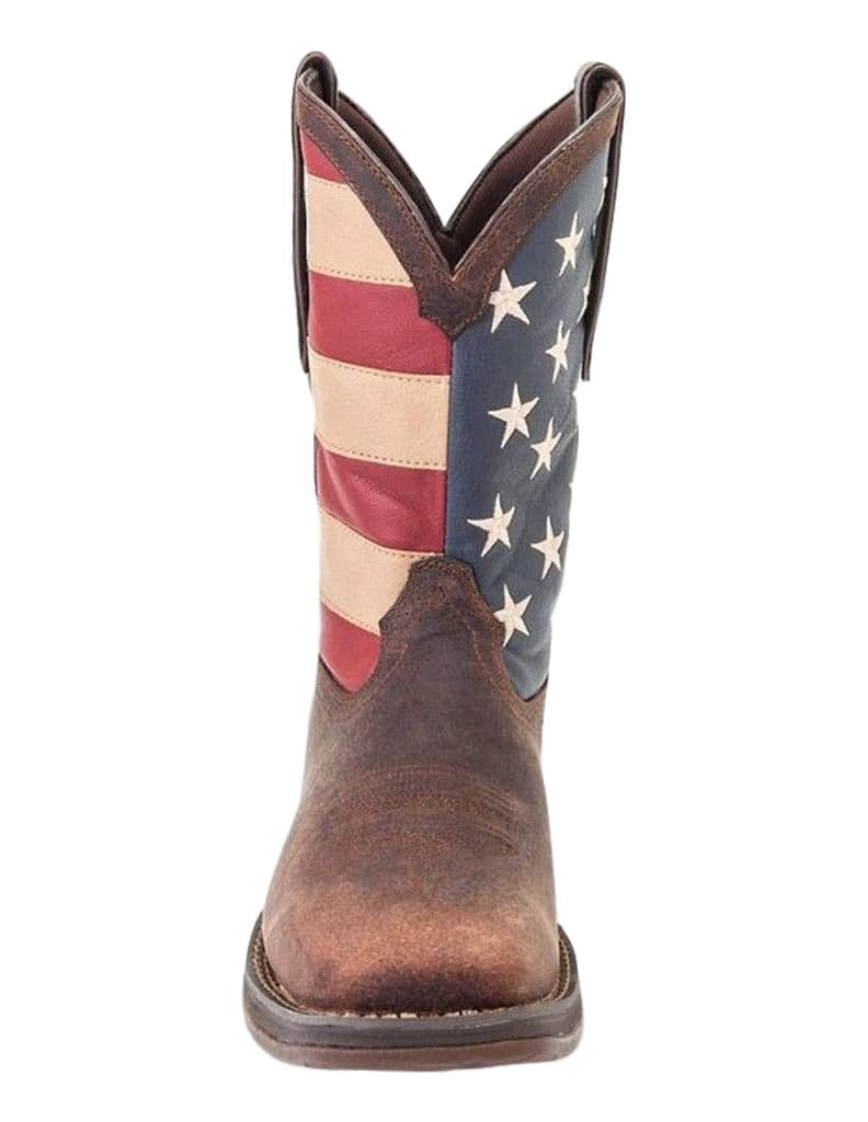 Durango Men's 11" Rebelâ¢ by Durango Patriotic Pull On Western Boot Brown/Union Flag - DB5554