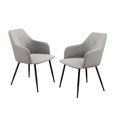 thumbnail image 3 of Chaise de Salle à Manger en Métal Rembourrée - Gris Brouillard, 3 of 5