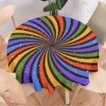 thumbnail image 2 of Abstract Rainbow Tablecloth, Retro 1960 1970s Style Colorful Summer Hippie Sunburst Groovy Swirl Print Table Cloth Cover for Home Dining Room Party, Round(60x60in), 2 of 6