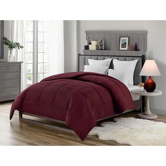 Swift Home Heavy-Filled Down Alternative Comforter, Ultra Soft All Season Hypoallergenic Bedding, King, Burgundy