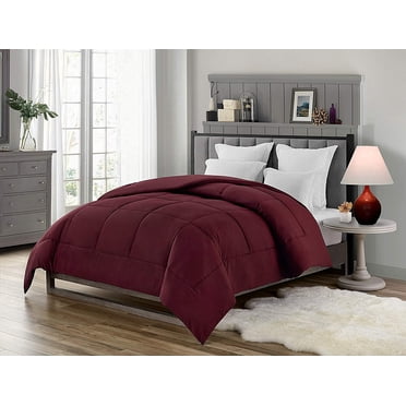 Swift Home Heavy-Filled Down Alternative Comforter, Ultra Soft All Season Hypoallergenic Bedding, Twin, Burgundy
