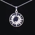 thumbnail image 1 of Collier Pendentif Perle Plate Pierre Naturelle Cristal Quartz Couleur Argent Femmes Hommes, 1 of 6