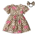 thumbnail image 2 of DuoJiaJ Robe à Manches Courtes pour Tout-Petites Filles, Imprimé Léopard, Robe de Fête, Vêtements, Taille 12-18 Mois, 2 of 5