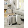 thumbnail image 4 of Designs4Comfort Round Accent Storage Ottoman in Ivory White Faux Leather Fabric, 4 of 10