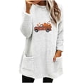 thumbnail image 2 of Halloween Shirts pour Femmes Col Rond et Hiver Ample Imprimé Poche Chaud Manches Longues Blouse Tops Tops pour Femmes en Liquidation, 2 of 4
