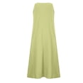 thumbnail image 4 of Facrlt Jupe en Lin de Coton Sans Manches Longue Robe d'Été de Couleur Unie, 4 of 4