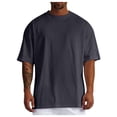 thumbnail image 1 of Men T Shirts Male Summer Pure Oversized Shirt Solid Color Large Size Short Sleeve Round Shoulder Top, 1 of 5