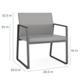 thumbnail image 2 of Fauteuil d'Appoint Surdimensionné Gansett pour Réception / Acier Charbon / Gris Pâle, 2 of 7