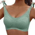 thumbnail image 2 of UPPADA Deal of the Day Prime Today Full Coverage Plus Size Bra Convenient Front Button Bras Cool Liftup Bra Super Gather Wireless Push-Up Bra Lifting Bras Breathable Underwear Bra, 2 of 4