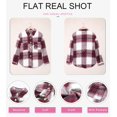 thumbnail image 4 of ORUYROP Womens Long Sleeve Plaid Shirts Flannel Lapel Button Down Shacket Jacket Coats, 4 of 6