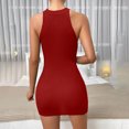 thumbnail image 4 of Gspmoly Robe pour Femmes, Mode Femmes Aguichant Été Décontractée Unie Camis Sans Manches Gilet Robe Mini Robes de Soirée pour Femmes jusqu'à 60 % de Rabais, 4 of 4