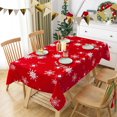thumbnail image 1 of Christmas Decorations Table Cloth Rectangle 60 X 120 Inch Red White Tablecloth - Snowflake Printed Waterproof Tablecloth Decorative for Holiday Party Dinner, 1 of 1