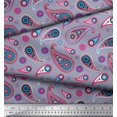 thumbnail image 3 of Soimoi Modal Satin Fabric Artistic Paisley Print Fabric by Yard 42 Inch Wide, 3 of 3