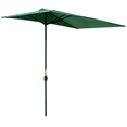 thumbnail image 1 of Outsunny 8ft Half Umbrella Outdoor Balcony Parasol w/ 5 Ribs Green, 1 of 10