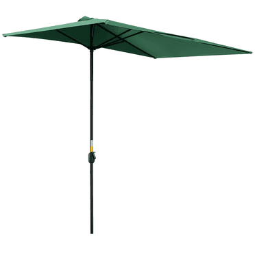 Outsunny Parasol Demi-Ombrelle de Balcon Extérieur 8 Pi avec 5 Baleines Vert