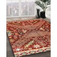 thumbnail image 2 of Ahgly Company Tapis d'Intérieur Carrés Abstraits Rouges Abstraits pour Aire, 6 Pieds Carré, 2 of 6
