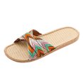 thumbnail image 1 of Kcodviy Chaussures Pantoufles en Lin Plage Pantoufles Léopard Pantoufles Femmes Sandales d'Été Sandales à Enfiler Maison Pantoufles Bottes Femmes Hommes pour Femmes Pantoufles à Semelle Rigide pour Femmes Sandales Chaussures de Sol Sandale pour Femme, 1 of 6