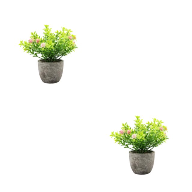 Decodeary Green Eco-friendly Artificial Money Tree In Pot Long-lasting Durability Realistic Appearance pink babysbreath 2Set
