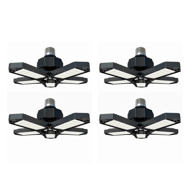 Yeacher 4-Pack LED Garage Lights-Mini Ceiling Lights with 5 Adjustable Panels Deformable Fan Lamp Celling