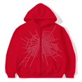 thumbnail image 2 of Women Zip up Jacket Rhinestone Spider Web Print Hoodies Sweatshirt, 2 of 4