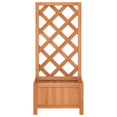 thumbnail image 2 of vidaXL Planter with Trellis Brown Solid Wood Fir, 2 of 5