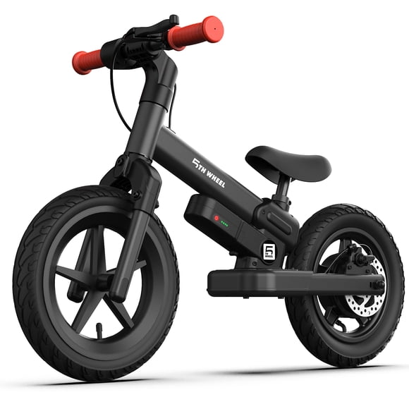 5TH WHEEL K9 Vélo Électrique pour Enfants, Draisienne Électrique 150W pour 3 à 8 Ans, Pneu Pneumatique 12 Pouces avec Double Frein, 3 Modes de Vitesse Moto Électrique pour Enfant