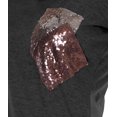 thumbnail image 4 of Moomaya T-shirt à Col Rond pour Femmes à Manches Courtes avec Poche Appliquée à Paillettes - D0, 4 of 6