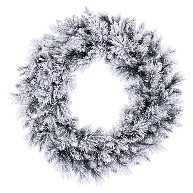 Vickerman G225736 36 Po Floqué Jackson Pin 195 Pointes Couronne&44; Vert & Blanc