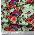 thumbnail image 2 of Soimoi Polyester Crepe Fabric Geometric,Leaves & Peony Floral Fabric Prints by Yard 52 Inch Wide, 2 of 3