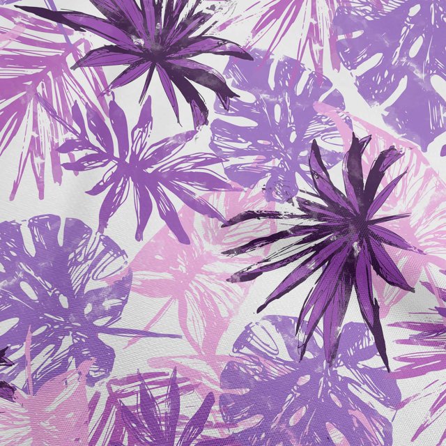 oneOone Rayon Purple Fabric Leaves Craft Projects Decor Fabric Printed By The Yard 56 Inch Wide