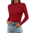 thumbnail image 1 of HongQid Chandails à Col Roulé à Manches Longues pour Femmes sous-Vêtements Thermiques Hauts Basiques Coupe Ajustée Mode d'Automne Haut Léger, 1 of 9