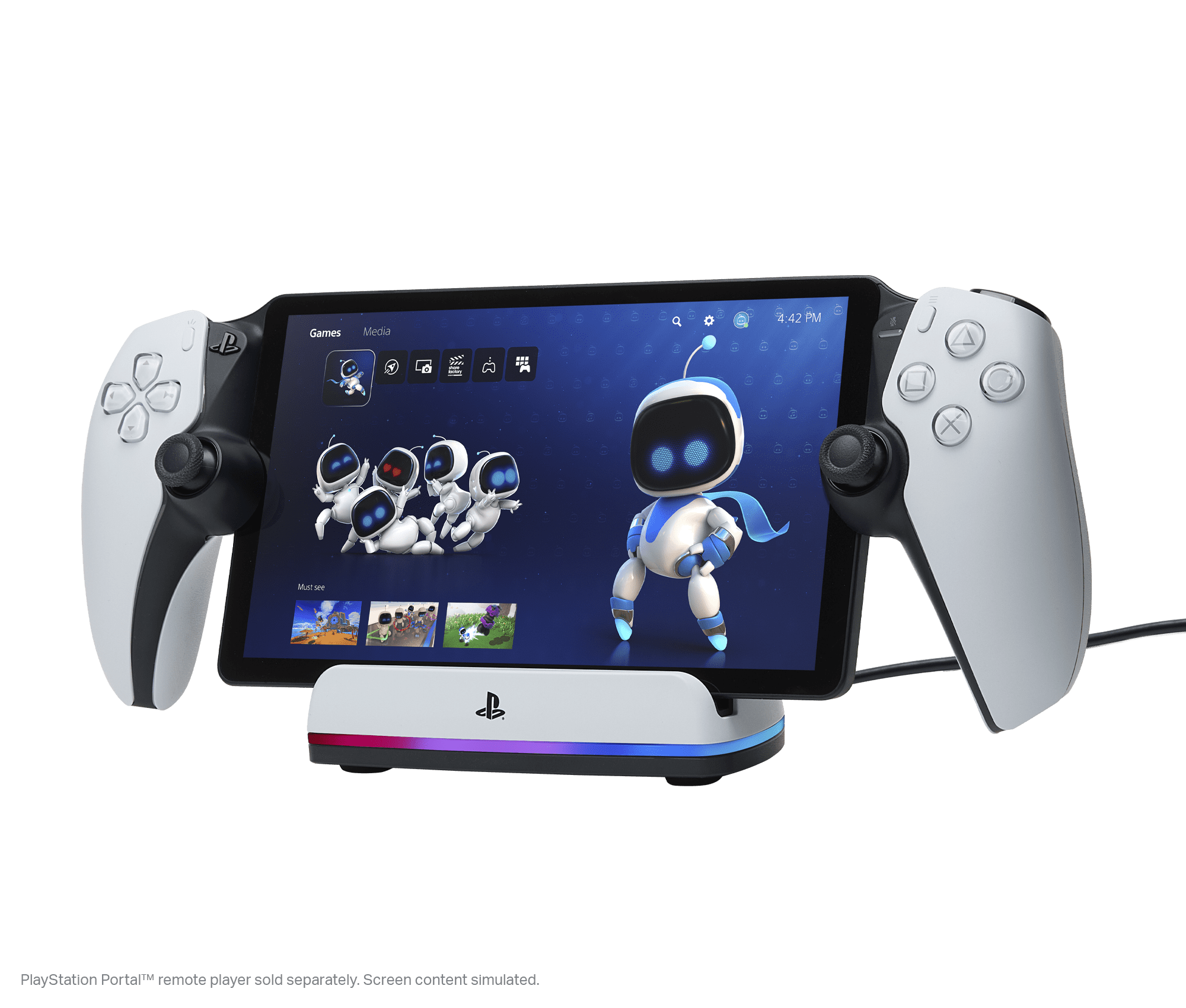 Station de rechargement PowerA pour le lecteur à distance PlayStation PortalMC avec LumectraMC