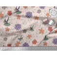 thumbnail image 3 of Soimoi Pink Rayon Fabric Flying Bird & Floral Print Fabric by Yard 56 Inch Wide, 3 of 3