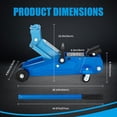 thumbnail image 3 of Toytexx 1.5-Ton Hydraulic Floor Jack, Low Profile Steel Car Jack with 360° Rotating Saddle and Rear Swivel Casters, 3 of 5