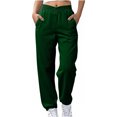 thumbnail image 3 of Yuyuzo Sweatpants for Women Elastic Waisted Fleece Lined Trackpants Solid Color Casual Cinch Bottom Joggers with Pockets, 3 of 7