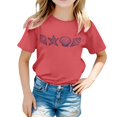 thumbnail image 1 of PMVFHDE Hauts pour Filles Hauts Basiques pour Fille Hauts d'Été pour Filles Hauts Tendance pour Fille Hauts à Manches Courtes pour Fille T-Shirt à Col Rond Imprimé à Manches Courtes pour Filles T-Shirt Chemise Rouge Melon D\'eau, 5-6 Ans, 1 of 5