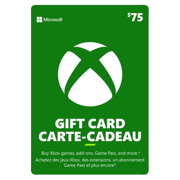 Xbox Live Gift Card $75 CAD Digital Download