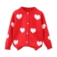 thumbnail image 1 of Kids Girls Long Sleeve Cute Flower Printed Button Down Knitting Sweaters, 1 of 3
