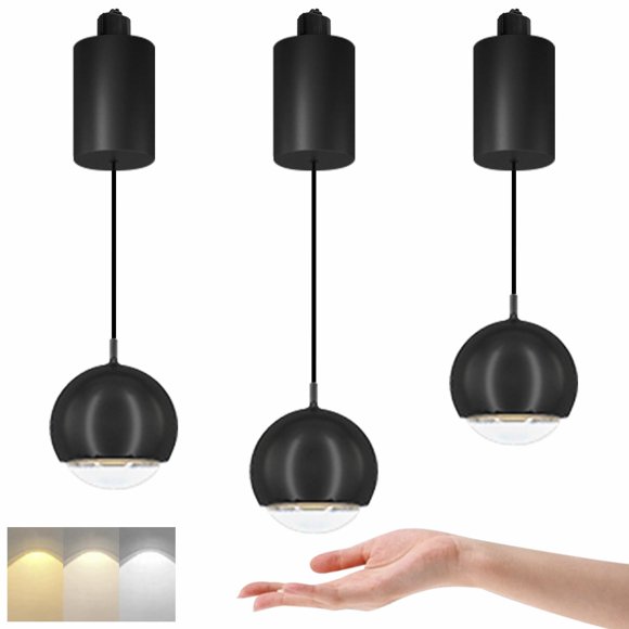 H-Type Track Light with 7W COB LED Hand-Sweep Control Track Spotlight Modern Stepless Dimming Island Light Free Height Lamp 3 Colors for Dining Rooms Sloped Ceiling
