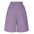 thumbnail image 5 of Summer Clearance! Womens Plus Size Pants,Summer Pants for Womens,Ladies' Summer Fashionable Design Casual And Comfortable High Waisted Loose Drawstring Multi Pocket Five Quarter Pants, 5 of 5