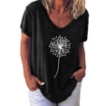 thumbnail image 1 of Pompotops Femmes Mode Décontractée Chemises Imprimées Manches Courtes T-Shirt Ample Hauts Blouse, 1 of 4