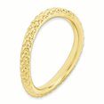 thumbnail image 3 of 925 Sterling Silver Gold Plate Wave Stackable Ring Curved, 3 of 7
