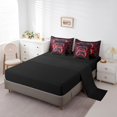 thumbnail image 3 of Erosebridal Teens Video Game Bedding Sets Full Size, Gradient Red Honeycomb Bed Sheets Set, Reversible 7-Piece, 3 of 5