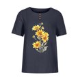 thumbnail image 4 of Offres du Jour Liquidation Iumwxz Tuniques Décontractées Amples Ajourées Hauts d'Été pour Femmes T-Shirts Graphiques Floraux Hauts à Manches à Volants Col Rond pour Femmes Offres du Jour Rendez-Vous, 4 of 4