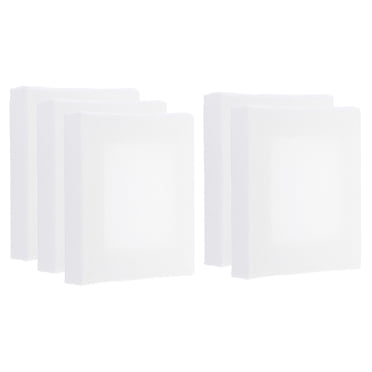Unique Bargains Panneaux de Toile de Peinture, Lot de 5 Panneaux Rectangulaires 4x4 Pouces à Cadre en Bois, Vierges, Blanc
